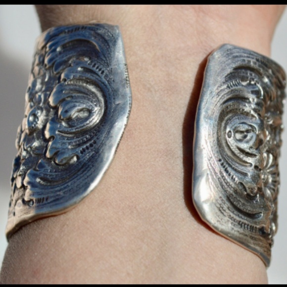 Antique Tiffany Cir. 19th Century Sterling Silver Cuff Bracelet Floral Rare - Picture 5 of 13